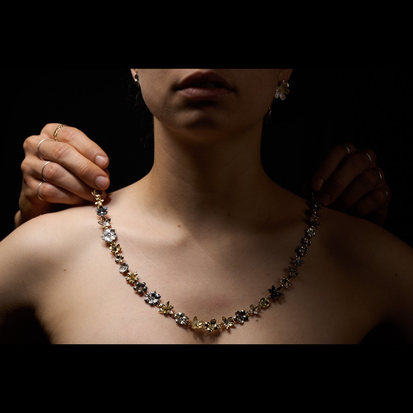 Flower Necklace #1 - Triptych