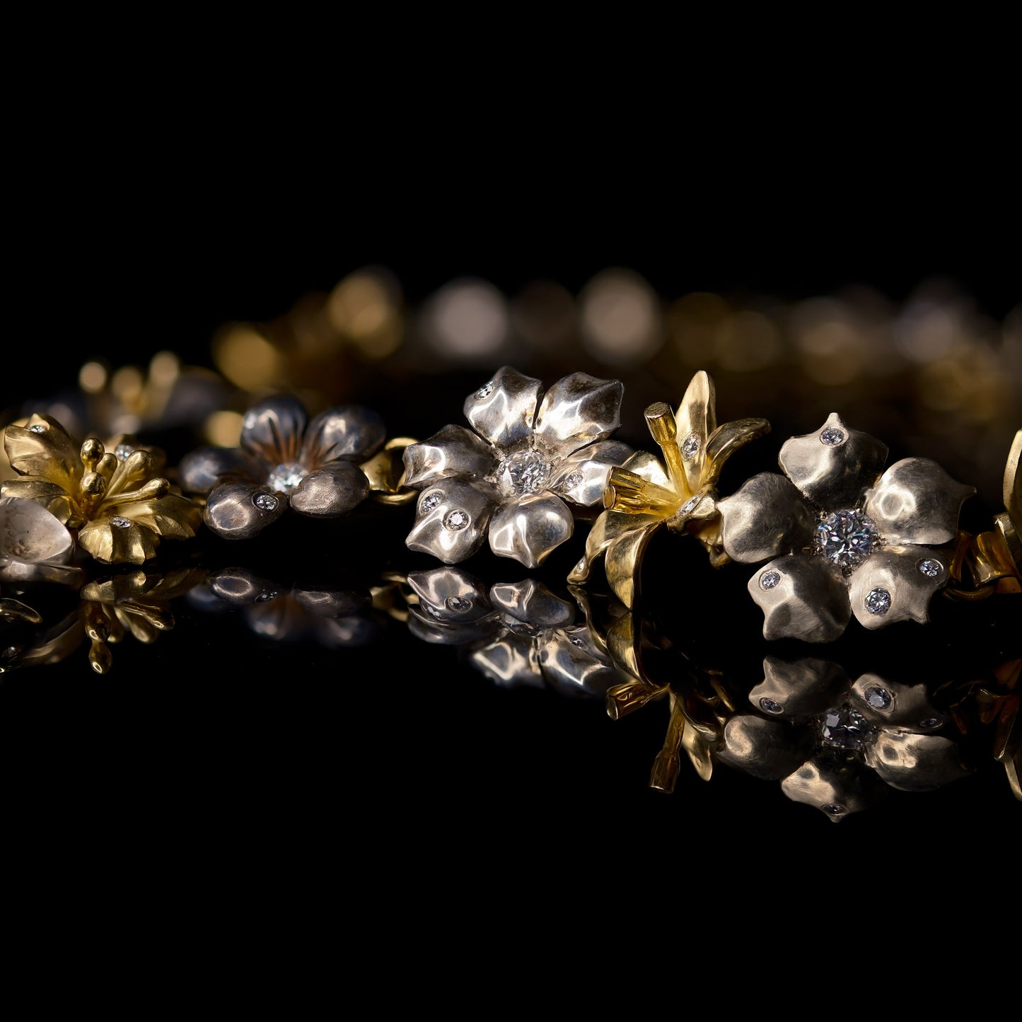 Flower Necklace #1 - Triptych